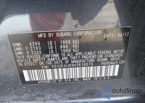 2017 Subaru Impreza 2.0I Limited from USA, damaged, VIN 4S3GKAU69H3616075